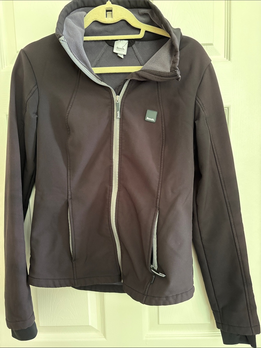 Bench Women's Dark Black Softshell Utility Jacket with Full Zipper